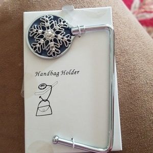 Beautiful  Blue & Silver Snow Flake Handbag Holder